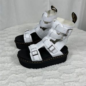 Dr Martens GIAVANNA LEATHER PLATFORM GLADIATOR SANDALS 41/9L